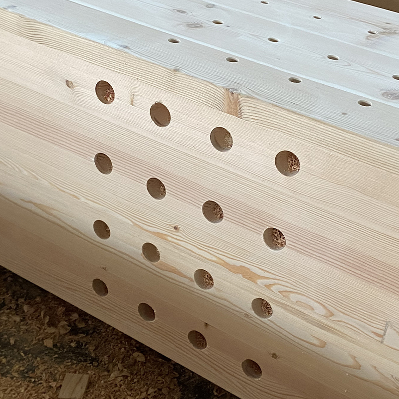 Trave e montante in legno lamellare di abete Douglas