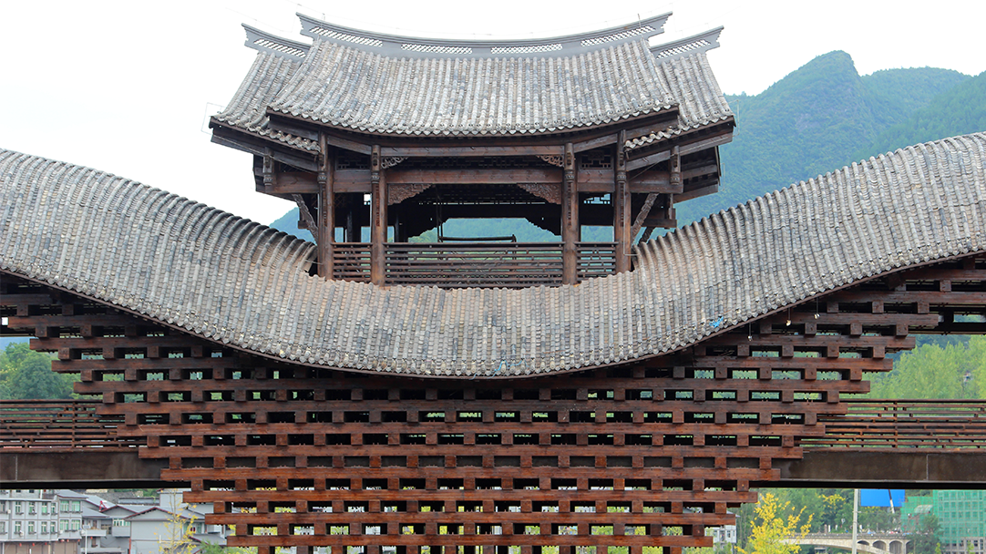 Ponte coperto dal vento e dalla pioggia di Zhuoshui, Qianjiang, Chongqing